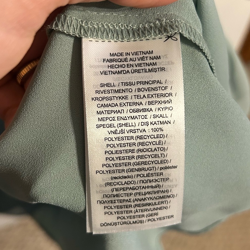 Ralph Lauren Belted Georgette Fit-and-flare Midi Dress Green Women's Size 14 - Picture 5 of 7